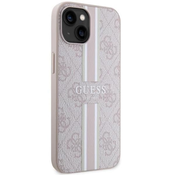 Guess iPhone 14 Mobilskal MagSafe 4G Printed Stripes - Rosa Rosa