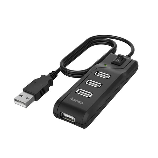 Hama Hub USB-A 2.0 Switch 4x Porte 480 Mbit/s - Sort Black