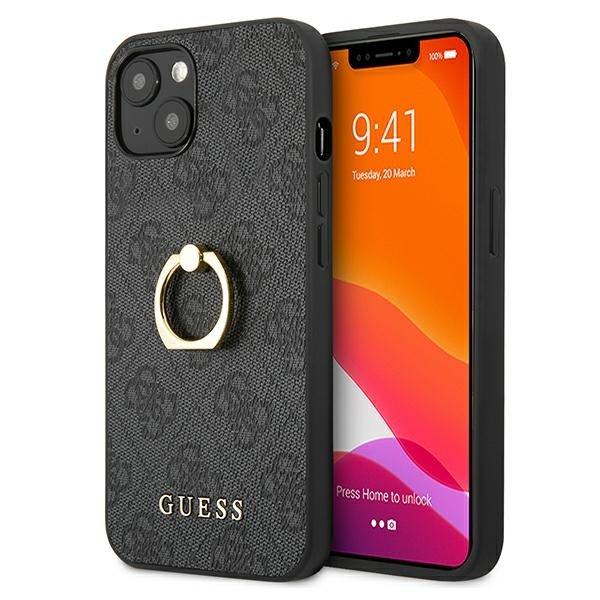 Guess Ring Stand Cover iPhone 13 Mini - musta Black