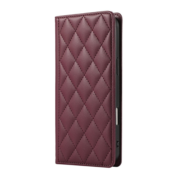 iPhone 17 Plånboksfodral RFID Rhombus Läder - Röd Röd