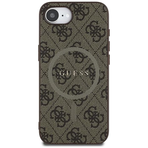 Guess telefonetui til iPhone 16e MagSafe 4G Ring Classic Logo Brun