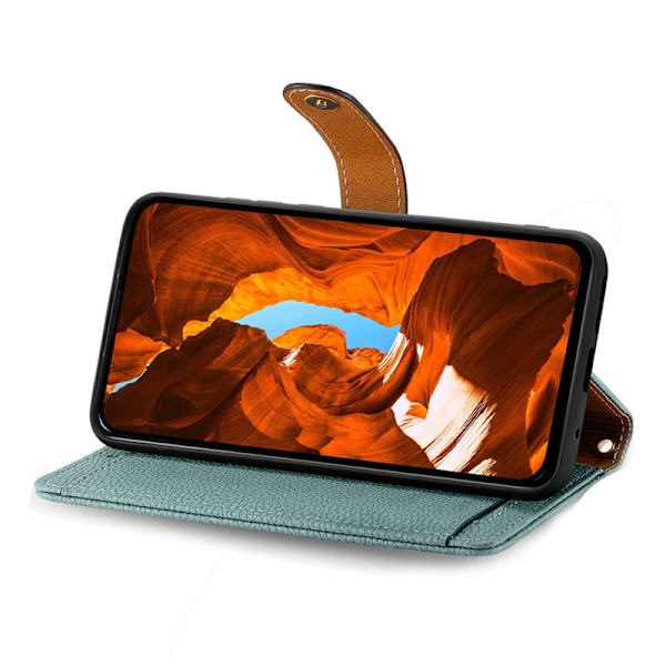 Plånboksfodral för Samsung Galaxy S26 Plus Konstläder RFID - Grön