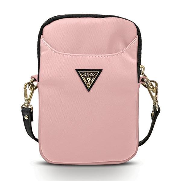 Guess håndtaske Nylon Trekant Logo - Pink Pink