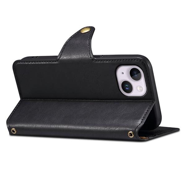 DENIOR iPhone 15 Plus Plånboksfodral i Konstläder med - Svart