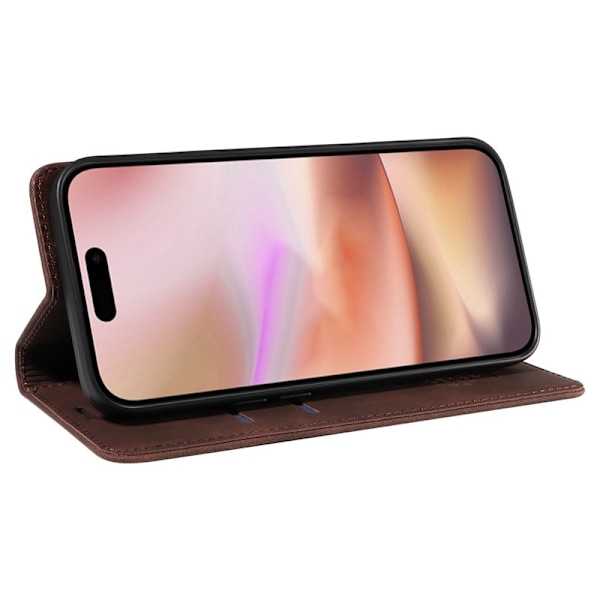 BETOPNICE 003 iPhone 16 Plus Plånboksfodral RFID Blocking Konstläder - Brun