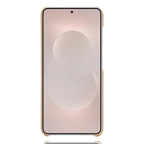 Mobilskal till Samsung Galaxy S26 Edge PU Läder + Hård PC - Orange