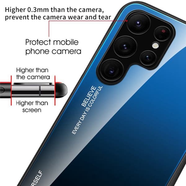 Mobilskal för Samsung Galaxy S26 Gradientfärg Härdat glas + TPU - Blå