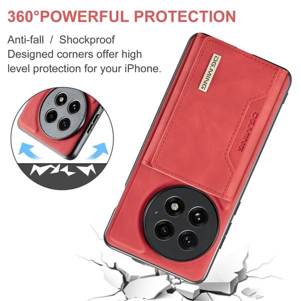 DG.MING M2 Series Mobilskal till OnePlus 13 PU + PC + TPU Röd