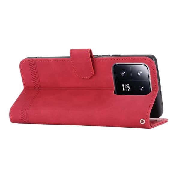 DIERFENG DF-03 Plånboksfodral för Xiaomi 13 Pro 5G Konstläder - Röd