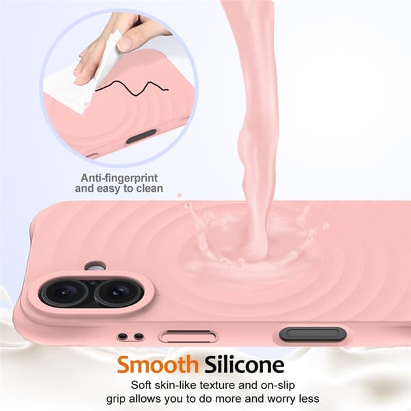 Mobilskal till iPhone 17 MagSafe Silikon Ripple Liquid - Rosa Rosa