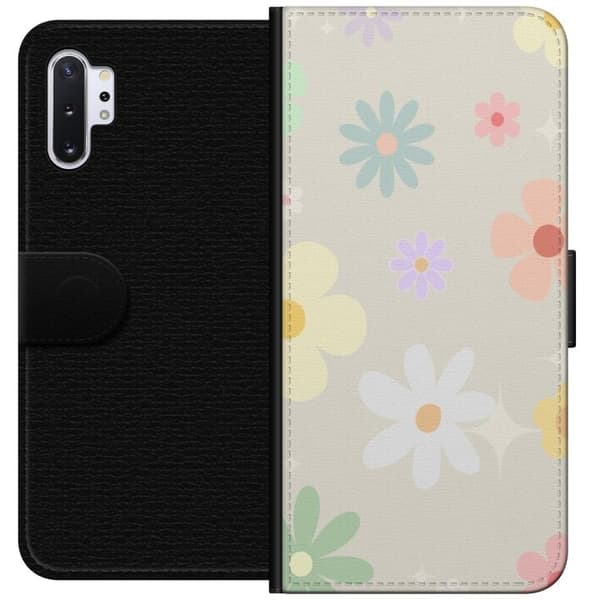 Plånboksfodral till Samsung Galaxy Note10+ med fejdande blommor
