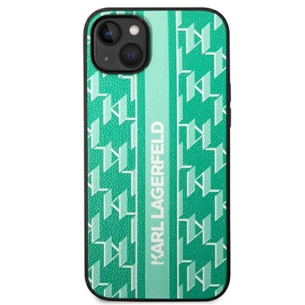 Karl Lagerfeld iPhone 14 Plus Skal Monogram Stripe - Grön