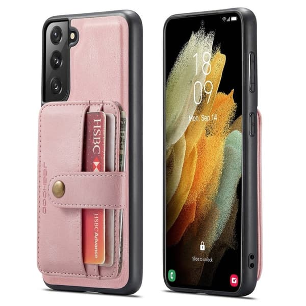 JEEHOOD Detachable Konstläder Plånboksfodral Samsung Galaxy S20 Plus 4G/5G Rosa