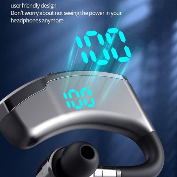 Single In-Ear Hörlur Bluetooth Med Display och med laddningsfodral V9S - Blå Blå