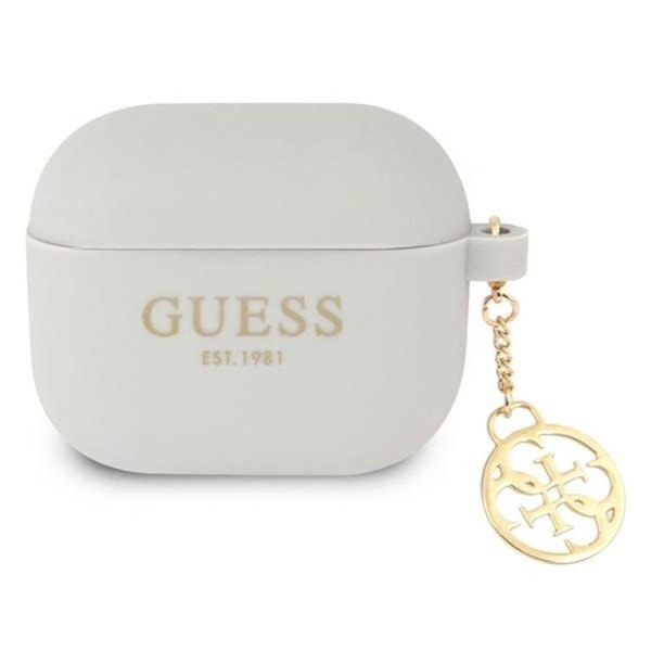 Guess AirPods 3 Cover Silicone Charm 4G Collection - harmaa