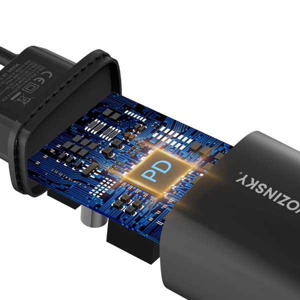 Wozinsky USB-A USB-C 20W Väggladdare - Svart Svart