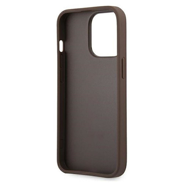Guess iPhone 13 Pro Skal Big Logo Syntetiskt Läder Brun