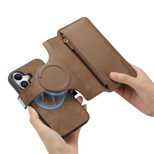 CASENEO MW-02 iPhone 17 Plånboksfodral Detachable Konstläder - Brun Brun