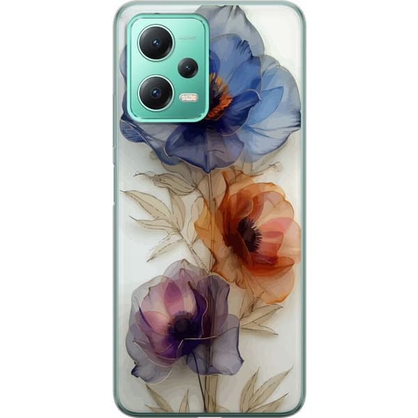 Telefontaske til Xiaomi Redmi Note 12 med silkeblomster