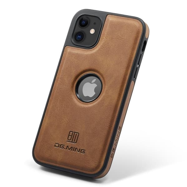 DG.MING Mobilskal till iPhone 11 PU Läder Coated PC+TPU - Brun