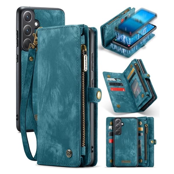 CASEME 008 Plånboksfodral för Samsung Galaxy A35 5G Konstläder - Blå