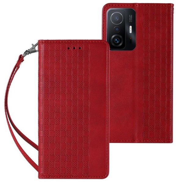 Xiaomi Redmi Note 11 Pro 4G/5G Plånboksfodral Magnet Strap - Röd