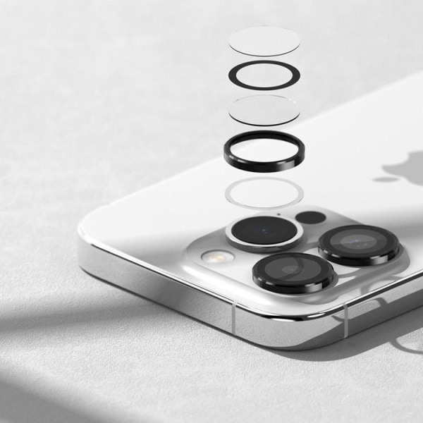 Ringke iPhone 15 Pro Kameralinsskydd i Härdat Glas - Svart