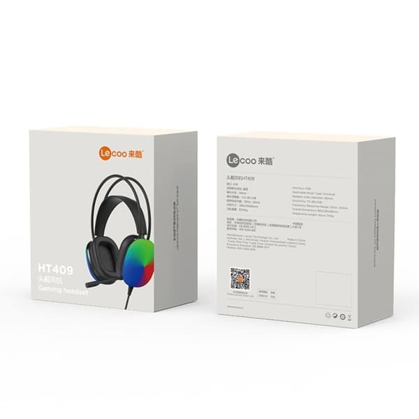 LECOO Over-Ear Gaming Trådbundna Hörlurar LED-ljus USB 7.1 HT409 - Vit Vit