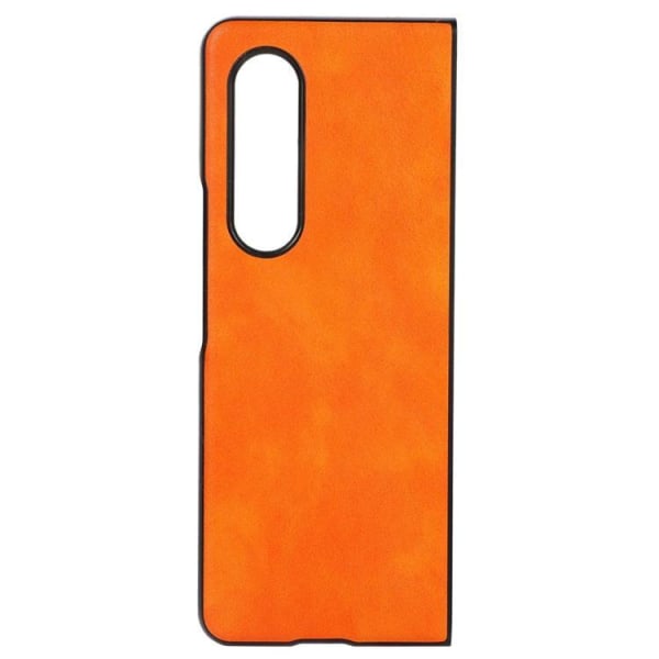Galaxy Z Fold 4 Cover Nahka Litsi - Oranssi