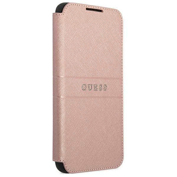 Guess Saffiano Stripes Cover Galaxy S22 Plus - Rosa