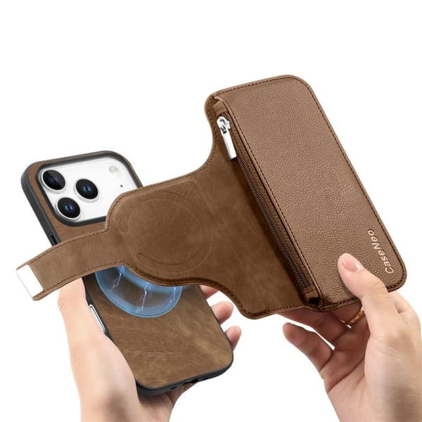 CASENEO MW-02 iPhone 17 Pro Max Plånboksfodral Konstläder - Brun Brun