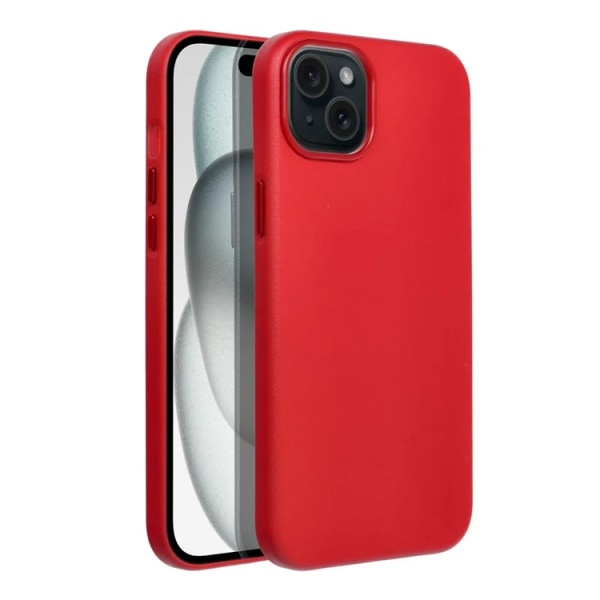 iPhone 15 Mobile Case Magsafe nahka - punainen