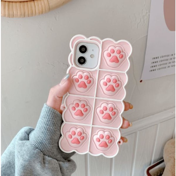 Puppy Paws Pop it Fidget etui til iPhone 11 - Pink Pink