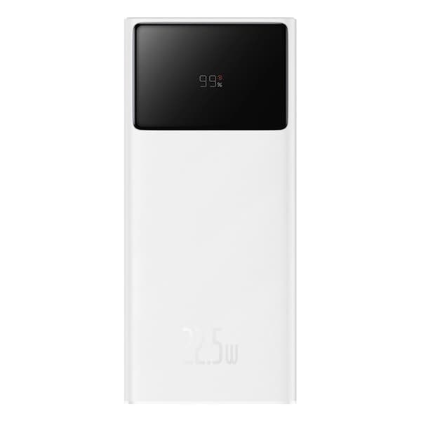 Baseus Powerbank 30000mAh 22.5W USB-A - USB-C Kabel 30cm Vit Vit