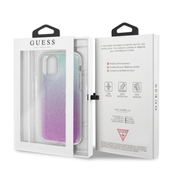 Guess Glitter Gradient Cover iPhone 11 Pro Max - Rosa/Blå Blå