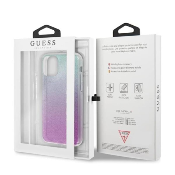 Guess Glitter Gradient Skal iPhone 11 Pro Max - Rosa/Blå