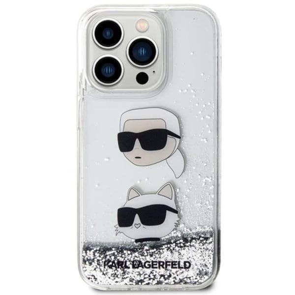 Karl Lagerfeld iPhone 14 Pro Mobile Case Liquid Glitter - Läpinäkyvä