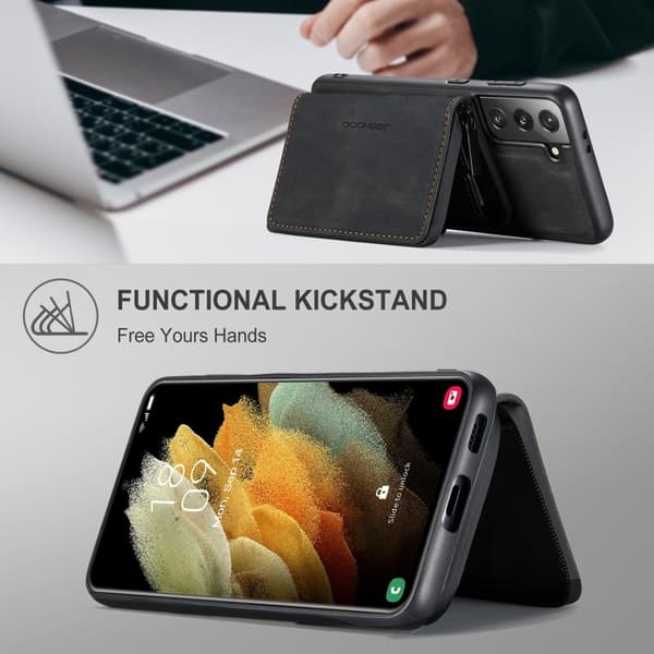 JEEHOOD Kickstand TPU Plånboksfodral med Magnetisk - Svart