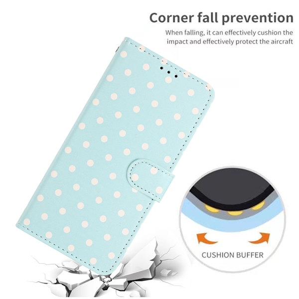 OnePlus 15 5G Plånboksfodral Polka Dot Pattern Konstläder Blå