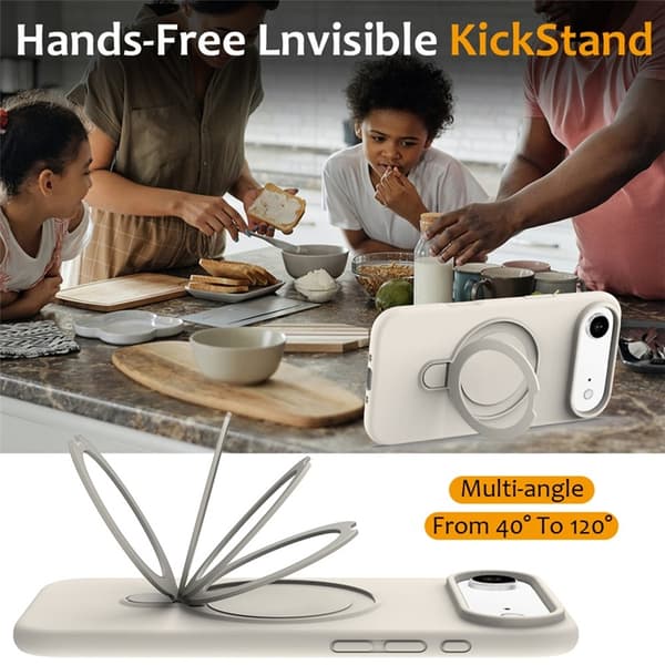 Mobilskal till iPhone Air MagSafe Kickstand PC + Silikon - Antik Vit Beige