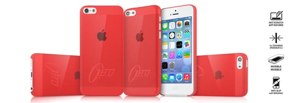 ITSkins Zero 3 -kuori Apple iPhone 5C:lle (punainen) + näytönsuoja Red