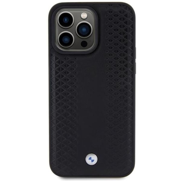 BMW iPhone 15 Pro Mobilskal Läder Diamond Pattern - Svart Svart