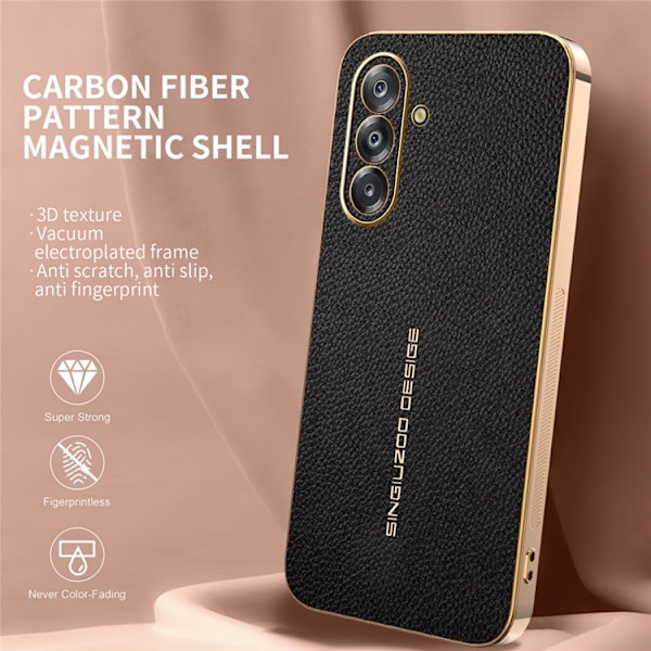 Mobilskal till Galaxy A17 Litchi Texture Anti Scratch Svart