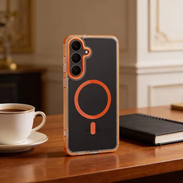Telefontaske til Galaxy S26 Ultra MagSafe Frame Clear Hybrid - Orange Orange