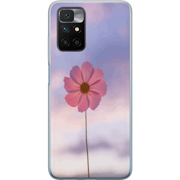 Mobilcover til Xiaomi Redmi 10 med lyserød blomst