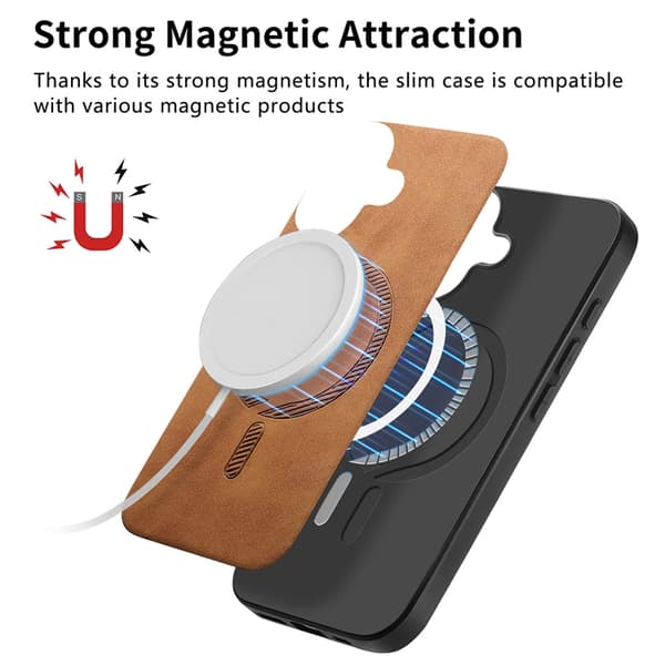 Mobilskal till iPhone 17 Pro MagSafe Skin-touch - Brun Brun