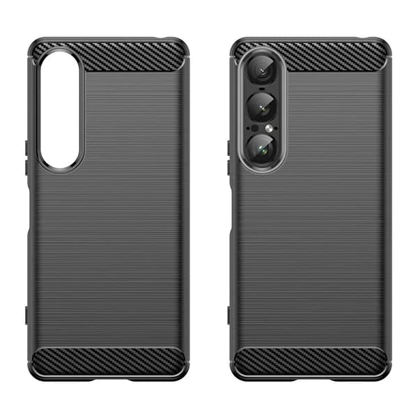 Mobilskal till Sony Xperia 1 VII Carbon Fiber Texture - Svart