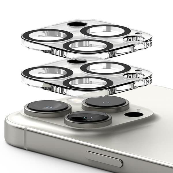 Ringke [2-Pack] iPhone 16 Pro/16 Pro Max Kameralinsskydd Härdat glas - Clear Transparent