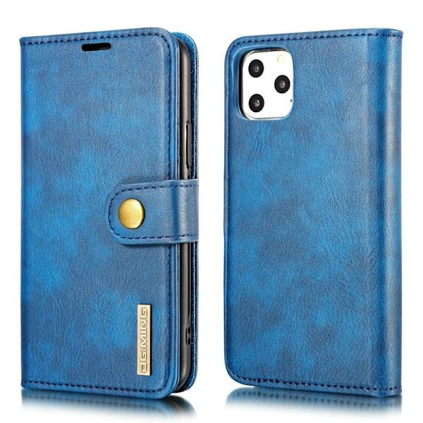 DG.MING iPhone 11 Pro Max Äkta Läder Plånboksfodral med Ställning - Blå