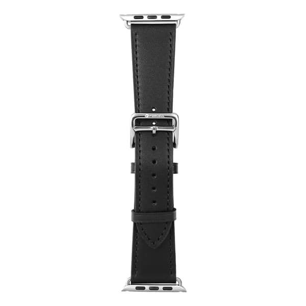 Forcell Apple Watch 42/44/45/49mm Armbånd Øko Læder - Sort Svart